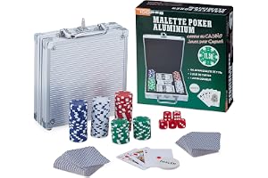 Relaxdays pokerväska, 100 pokerchips utan värde, 2 kortlekar