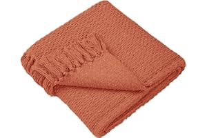 Drift Home - Hayden - 100% Recycled Cotton Bedspread - 200cm x 200cm in Terracotta