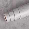 Livelynine Papier Peint Adhésif Effet Béton Gris Clair – Film Vinyle Épais Lavable 40 Cm X 5 M Pour Meubles, Cuisine, Plan De Travail Et Murs