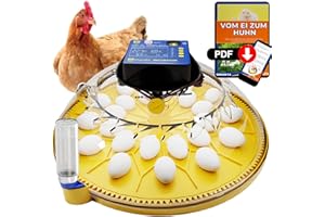 Dural's Automatische Brutmaschine für 24 Eier | CE-Norm | Hochpräziser Temperatur-Inkubator | Bedienungsanleitung auf Deutsch | Inkubator für Ei und Temperatur | inkl. E-Book