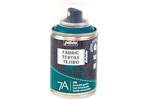 PEBEO Pébéo - Pintura en spray para textiles 7A Spray - Tejidos naturales y sintéticos - Base de agua - Sin disolventes - Resistente al Lavado a Máquina - Pintura sobre Tejido Pébéo Color Verde Esmeralda