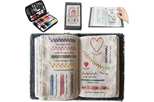 GENERIC Embroidery Stitch Books, Sewing Books for Beginners, Reusable Practice Kit, Portable Travel Mini Sewing Kit, Embroidery Samplers Book for Beginner Adults (1)