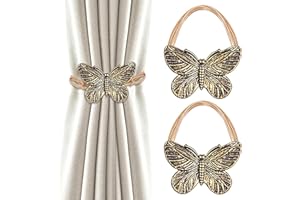 COLORICH ㅤ Colorich 1 Pair Magnetic Curtain Tie Backs Butterfly, Magnetic Tie Backs for Curtains, Magnetic Curtain Tiebacks, Retro Curtain Ties, Curtain Holdbacks with Strong Magnet for Home Office Decorative