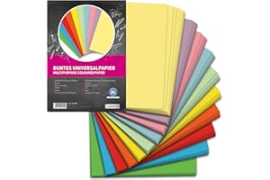 LANDRÉ 250 Blatt A4 buntes Universal-Papier, 80g/m², Drucker-Papier, 10 Farben