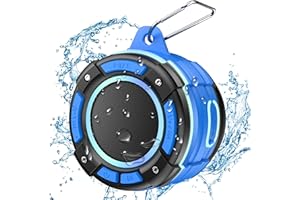 Zestiq Altavoz Bluetooth, Bluetooth Speaker Impermeable IPX7, Altavoz Portatil con HD Estéreo, Radio, Luces Led, Micrófono, 20H de Reproducción, Ducha, Senderismo, Camping, Bicicleta