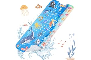 SHUCHING Alfombra Bañera Antideslizante Infantil, Alfombrilla Antideslizante Ducha Niños, Resistente al Moho y Lavable a Máquina Sin BPA, Animales Marinos