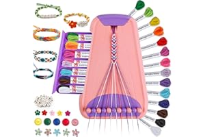 TingingYuli Arts and Crafts for Children Aged 8-12 Years, Friendship Bracelet Making Set for Girls, Jewellery Making Set, Christmas Gifts for Children Aged 6-12 Years (Pink/Purple)