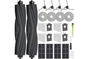 DrRobor Pièces de Rechange pour Dreame X40 Ultra (Complete), L40 Ultra Aspirateurs Robots, Mova P50 Pro Ultra, 2 Brosses Principales, 4 Sacs à Poussière, 4 Filtres, 4 Brosses Latérales, 4 Serpillères