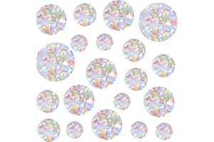 Ezydka Suncatcher Sticker 26 Pezzi Adesivi Anti Collisione Vetri, Adesivi Anticollisione per Uccelli, Adesivi Finestra Arcobaleno, Anti-Collisione Statico Arcobaleno Adesivi