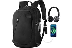 DOBALY Rucksack Herren, 15,6 Zoll Laptop Rucksack Schulrucksack mit USB Ladeanschluss & Anti-Diebstahl Schloss, Wasserdicht Rucksack Daypacks für Arbeit Reisen Business Uni, Schwarz