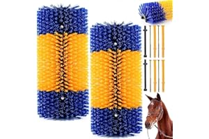 JOURNDREAM Equine Scratcher Brosse à gratter semi-circulaire pour bovins, moutons, chevaux, cochons, grattoirs en nylon, brosse de massage, brosse à gratter pour le toilettage (17,4 x 7,87 pouces, pièce, 1)