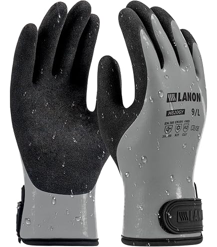 Gants De Travail D'hiver LANON PU - Imperméables, Doublure Polaire, Antidérapants, Résistants Au Froid (-50°C), Taille L - 8