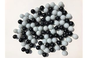 Rhinestone Paradise - 100 biglie decorative in vetro bianco e nero, 16 mm