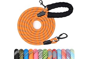 WODONDOG Longe pour Chien, 1,2M/ 1,5M/ 2M/ 3M/ 5M/ 10M/ 20M/ 30M Laisse de Dressage pour Chien, Long Laisse avec Poignée Rembourrée pour Petits, Moyens et Grands Chiens