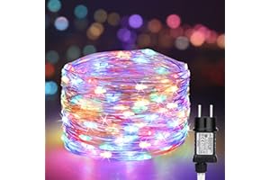 BrizLabs Cadena de Luces Exterior Enchufe, 10M 100 LED Alambre de Cobre Luces LED Decorativas Multicolor Impermeable 8 Modos Guirnalda Luces Navidad para Interior Habitacion Fiesta Boda Patio