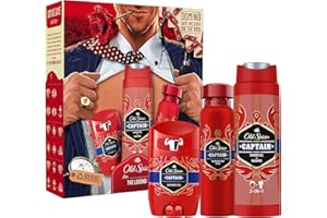 Old Spice Gentleman Gift Set For Men With Captain Deodorant Spray, Deodorant Stick And Shower Gel