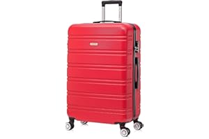 FLYMAX 24" Medium Suitcase Super Lightweight ABS Hard Shell Travel Hold Check in Luggage Suitcase with 4 Wheels Trolley Bag 67L