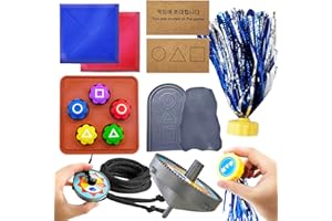 Nhcuijun Korean Traditional Folk Game Set - Gonggi, Jebi Chagi, Gong-gi, Biseokchigi, Paeng-y, DDAKJI - Familie und Reiseunterhaltung