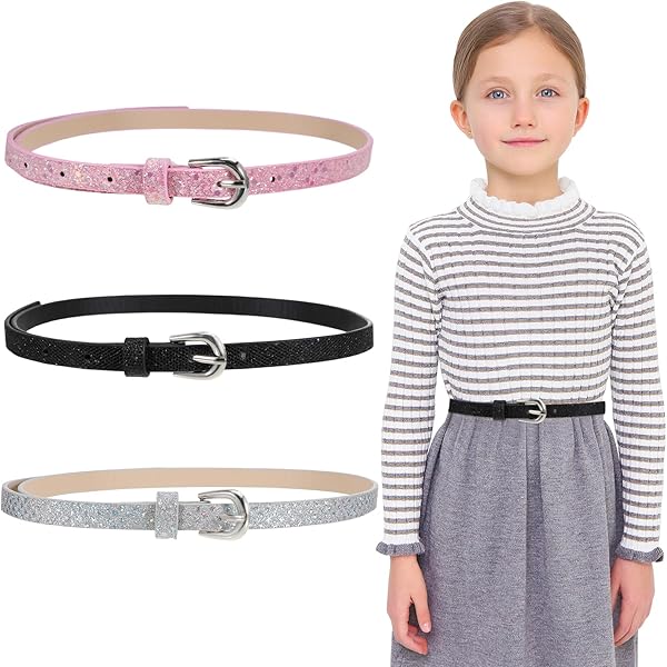 Cintura In Pelle Per Bambini Regolabile - Fibbia In Lega Per Ragazze E Ragazzi | Design Sottile E Colorato - Foto 12