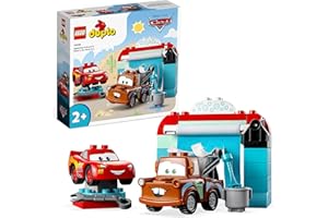 LEGO 10996 Duplo Disney et Pixar La Station de Lavage avec Flash McQueen et Martin, Jouet avec Voitures, Garçons et Filles 2 Ans, Idée Cadeau Anniversaire