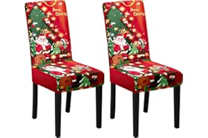 Yesaler Coprisedia Elasticizzati Natalizi Decorazioni Natalizie per Sedie Copertura della Sedia per Sala da Pranzo Festa Hotel 2 Pezzi 06