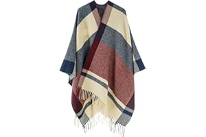 OIZEN Damski Szal, Otwarty Poncho, Kardigan Peleryna, Oversize Swetry na Jesień i Zimę