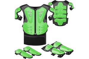 JUSTDOLIFE Équipement De Protection De Moto pour Enfant, 5 PièCes GenouillèRe Respirante CréAtive Equipement Moto Cross Enfant pour Tout-Terrain Cyclisme Ski Patinage
