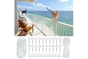MOBUMEIA Rete Gatti, Rete per gatti, per balcone, anti uccelli e piccioni, Nuovo materiale antietà, Leggero ma resistente, Maglia quadrata da 2,5 cm, può essere riutilizzato