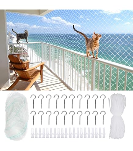 Filet Transparent Pour Chat, Sans Perçage, Résistant Aux Coupures Et Aux Morsures 4 X 3 M 89515064