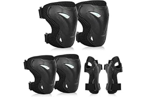 YOOXARMOR Set di Protezioni per Bambini da 3 a 8 Anni, Ginocchiere, Gomitiere, Polsiere Regolabili per Pattini a Rotelle, BMX, Bici,Ciclismo,Skateboard,Pattini in linea,Monopattini[6 Pezzi]