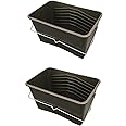 15L Black Paint Scuttle With Metal Handle Large Rollers Plastic Ribbed Bucket