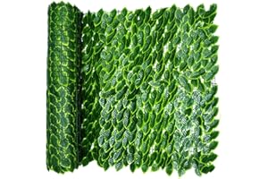 GoldCister Artificial Leaf Screening, Expanding Trellis Fence Roll With Ivy Leaves, UV Fade Protected Privacy Hedging Wall Landscaping Garden Fence Balcony Screen 3(L) X0.5(W) m-Color Printing