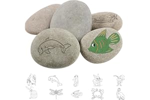 ZIGefofo 5 Stück Steine zum Bemalen Set 5-8cm Glatte Kieselsteine Flach Natursteine DIY Malerei Strand Kiesel Handwerk Steine für Bunte Malerei Kunst Aquarien Blumentöpfen Dekoration - Zufallsmuster