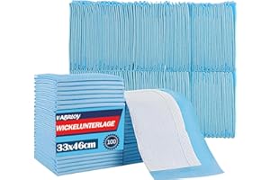 Vabrloy 100 Stück Betteinlagen Inkontinenz Einweg,Wickelunterlagen Einweg 33x45 cm,wasserdichte und Ultra-saugfähige,Inkontinenz-Bettunterlagen Einweg Inkontinenzunterlagen für ErWegwerf-Bettpads