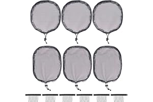 YTBYT Lot de 6 filets de tissage noirs élastiques avec cordon de serrage pour queue de cheval pour la fabrication de chignons afro et de perruques pour femmes (3 pièces rondes, 3 carrés)