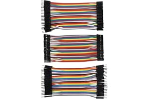 HALJIA 120pcs 10CM 4Inch Multicolored Jumper Wire 40pin Male to Female, 40pin Male to Male, 40pin Female to Female Breadboard Jumper Wires Ribbon Cables Kit