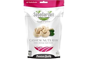 Seba Garden Raw Whole Cashews - Packed Fresh in Resealble Bag - Healthy Protein Food, All Natural, Keto Friendly, Vegan, Gluten Free (1 Kg)