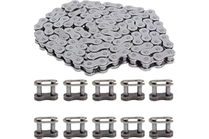 QAZAKY 415 Chain 110L Link Heavy Duty for 49cc 50cc 60cc 66cc 70cc 80cc 2-stroke 4-stroke Engine Motor Motorized Bicycle Mini Pit Dirt Bike Scooter ATV Minibike Chopper Motorcycle Motorbike 415-110L