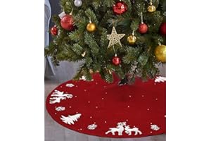 LEAZZLE Dywanik pod choinkę,122cm pluszowy dywanik pod choinkę, koc na choinkę,okrągły duży dywanik pod choinkęimprezę domowe Boże Narodzenie dekoracje świąteczne,Ozdoba choinkowa koca（różowy）