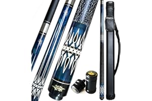 Tai BA cues Billardqueue mit Tasche, Leinen-Wickel-Queue, 13 mm mehrschichtige Lederspitze, 147,3 cm, Hartholz, kanadischer Ahorn, Profi-Billard, 19, 20, 595 g (wählbar) 2-teiliger Billardqueue Stick