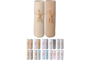 P'tit Basile Drap Housse 70x140 cm - Lot de 2 draps en Jersey peigné 100% Coton Bio - Ecru et Cappuccino - pour Matelas bébé Enfant Dimensions 60x120 ou 70x140 cm - Extensible sans Repassage
