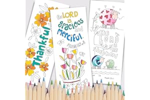 JUST CARDS DIRECT CARDS & GIFTS Christian Colouring Bookmarks, Psalms, Pack of 10 Different Designs, with Coloured Bible Verse on Reverse. Makes a Great Christian Gift for Adults or Children, by Just Cards Direct.