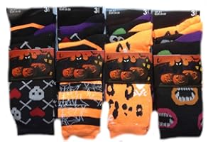 HOLLOWEEN 6 Pairs Of Ladies Socks Womens Socks Girls Colourful Happy Halloween Party Design Socks UK Shoe Size 4-7