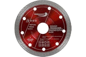 PRODIAMANT Diamentowa tarcza do cięcia płytek gresowych 115 mm x 22,23 mm 115 mm tarcza do płytek do szlifierek kątowych
