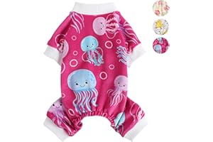 SEBAOYU Piżama dla psa, mały rozmiar yorkie chihuahua piżamy, rozciągliwy wzór małpy, odzież dla zwierząt domowych, ubrania do filiżanki do herbaty, bielizna nocna, psy wygodny kombinezon dla szczeniaka