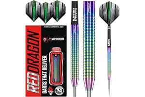 RED DRAGON Razor Edge Spectron 20g, 22g, 24g ou 26g Steeltip ou 18g Softip Tungsten Set de fléchettes avec ailettes et tiges (tiges)