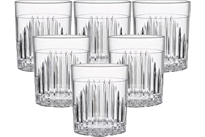 BRYNA BY AMZ BETTER BRYNA - Set 6 Bicchieri Milano D.O.F. 40 Cl in Policarbonato (Plastica Rigida), 100% Design Italiano, Bicchieri Infrangibili, Cocktail Glass Riutilizzabili e Lavabili in Lavastoviglie, Trasparente