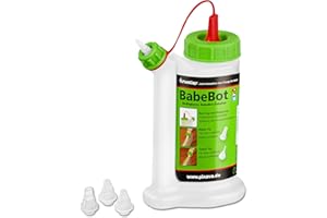Pinava® Butelka z klejem – oryginalny BabeBot (ok. 120 ml) – bez obracania, bez potrząsania i czekania – dozownik kleju do drewna wraz z 4 końcówkami – czyste nakładanie i dozowanie – FastCap Pinava