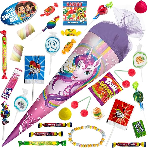 OYOY Schultüte Gefüllt - Dino Design 50cm Mit Süßigkeiten