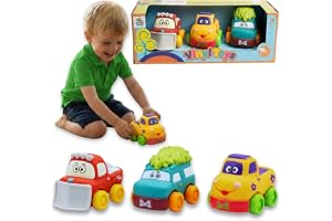 Push and Go Car Toys for Toddlers 18m+ – Soft Rubber Vehicle Toy Set, Friction Powered Baby Car Toys, BPA Free Bath Travel Toys, Birthday Gift Boys Girls UAE